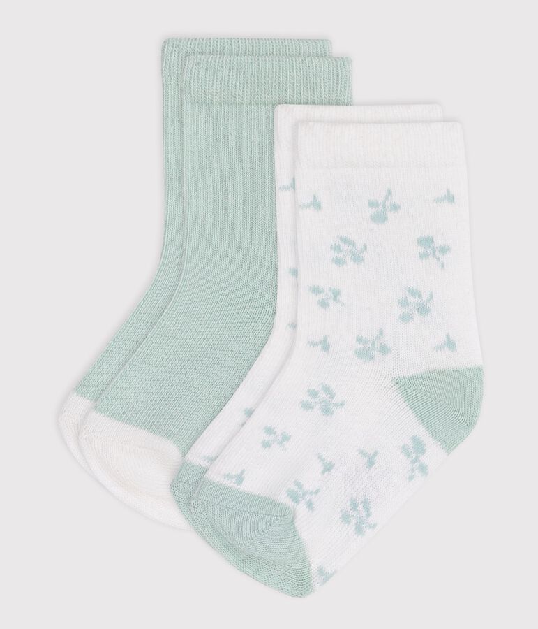 2 paires de chaussettes b&eacute;b&eacute; en coton imprim&eacute; fleurs variante 1