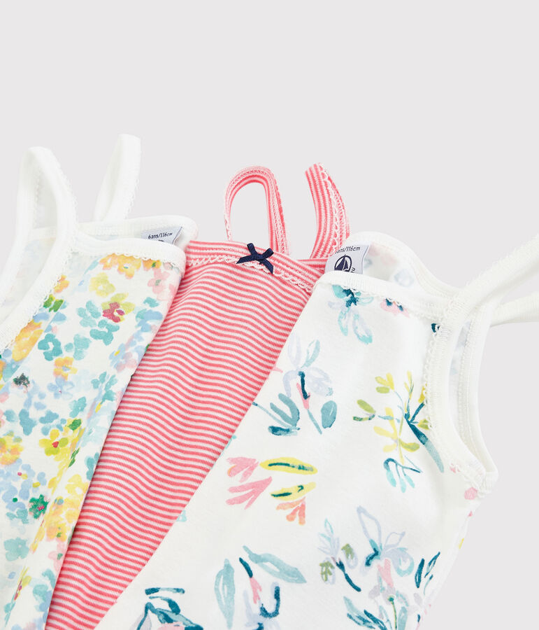 Lot de 3 chemises &agrave; bretelles &agrave; fleurs petite fille multicouleur