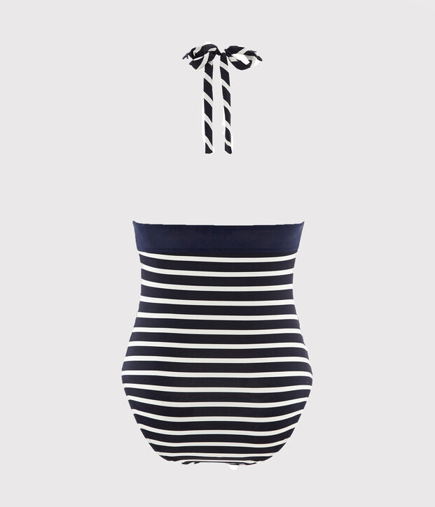Maillot de bain 1 pi&egrave;ce bleu/blanc