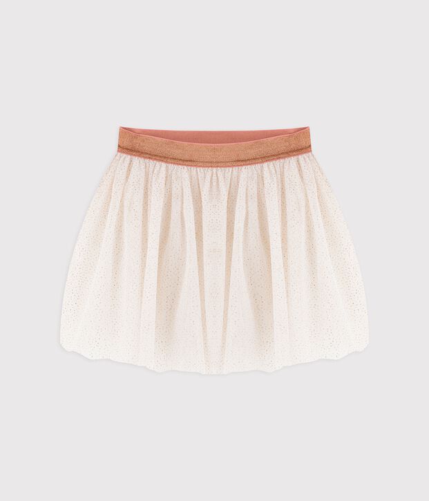 Jupe en tulle enfant fille blanc/rose