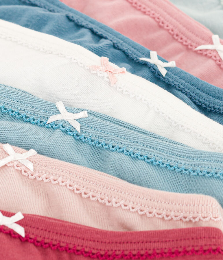 Lot de 7 culottes unies en coton petite fille multicouleur