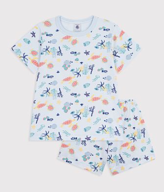 Pyjama short enfant en coton imprim&eacute; phosphorescent