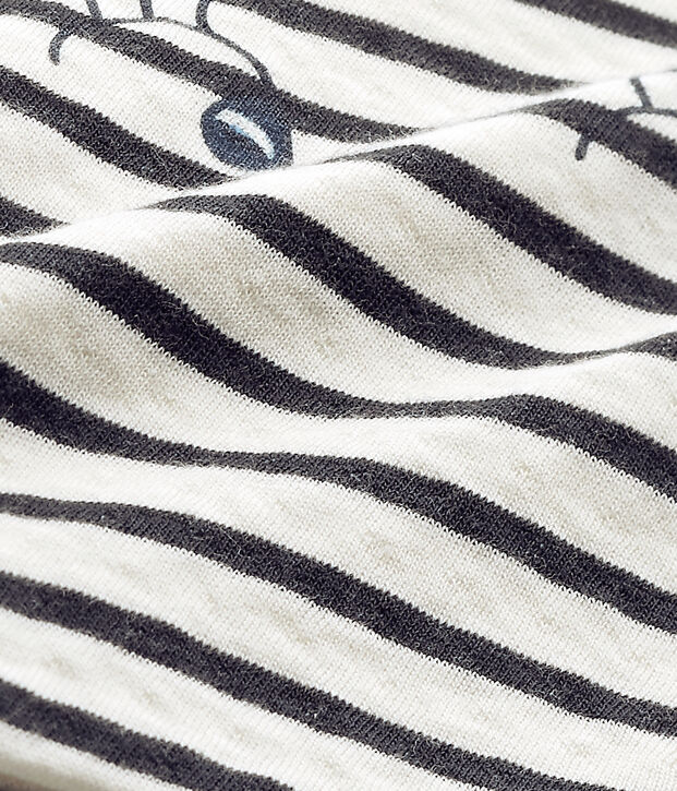 Lot masque + pochon en tubique bleu/blanc