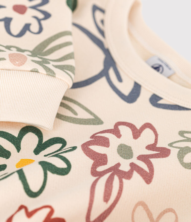 Robe manches longues en molleton enfant fille blanc AVALANCHE/ MULTICO