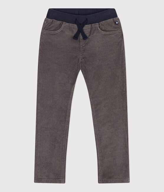 Pantalon droit en velours moyen enfant fille / garçon gris BONGRIS