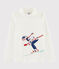 Sous pull sérigraphié enfant fille blanc MARSHMALLOW