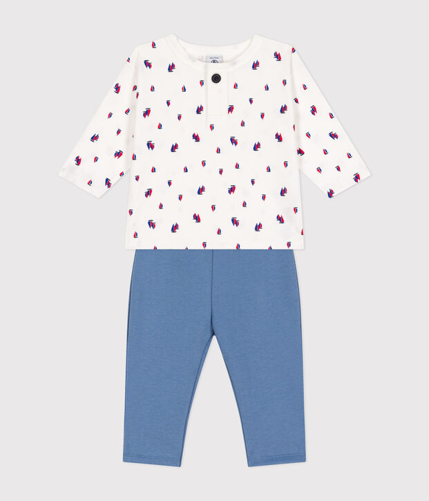 Coffret ensemble pantalon en molleton et tee-shirt en coton b&eacute;b&eacute; multicouleur