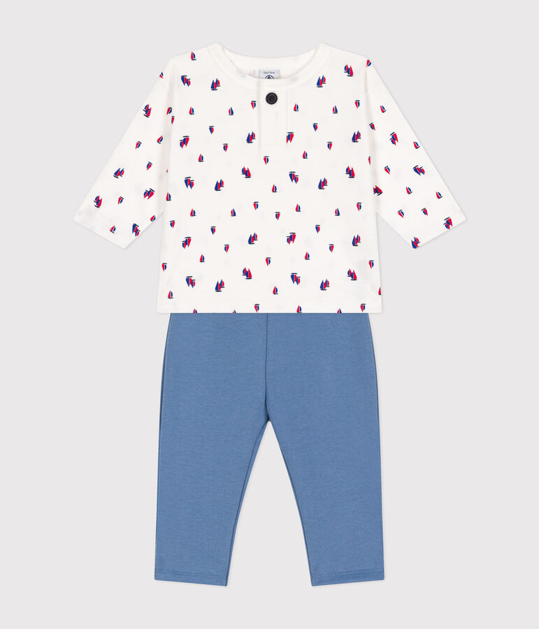 Coffret ensemble pantalon en molleton et tee-shirt en coton b&eacute;b&eacute; variante 1