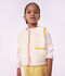 Gilet enfant en sherpa sans manches uni blanc cass&eacute;