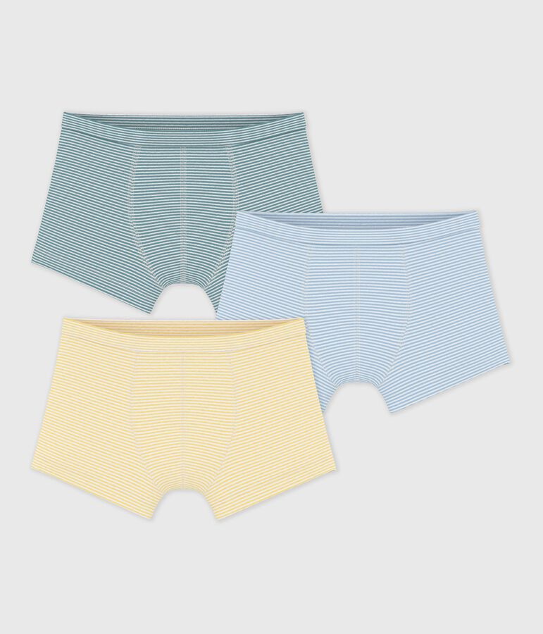 Lot de boxers enfant en coton &agrave; ceinture collet&eacute;e &agrave; rayures variante 1