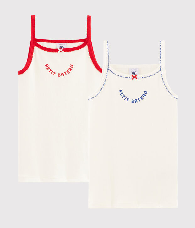 Lot de 2 chemises &agrave; bretelles Made in France petite fille multicouleur