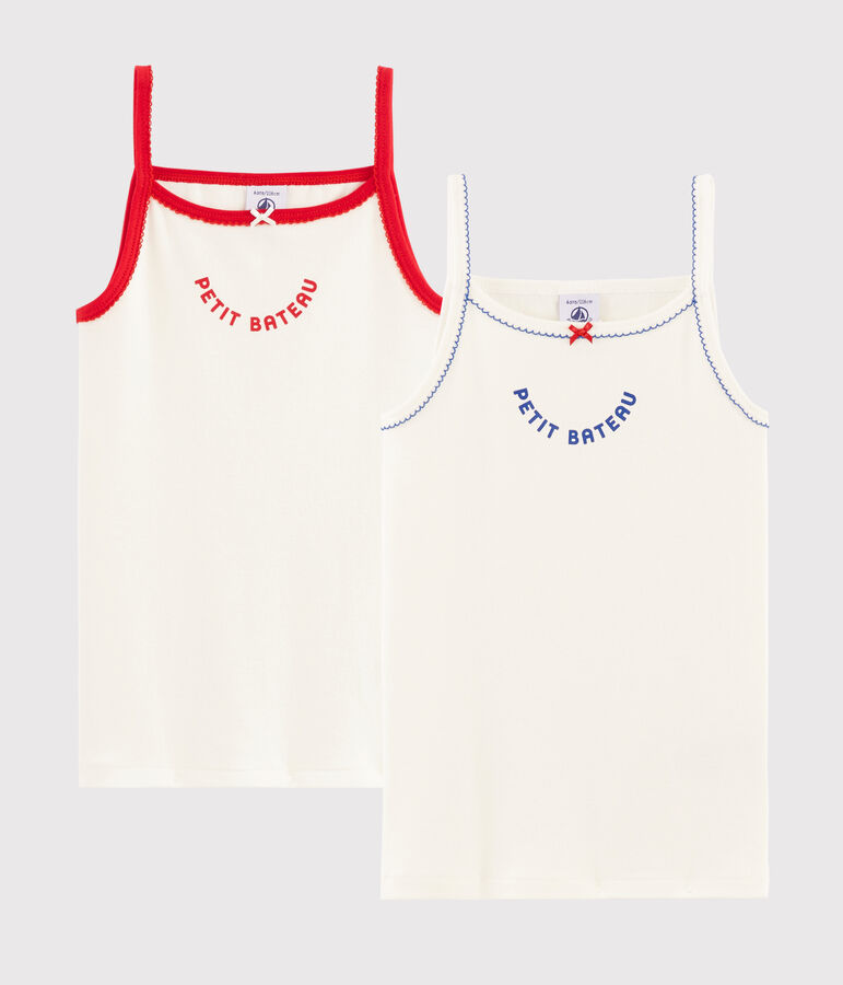 Lot de 2 chemises &agrave; bretelles Made in France petite fille multicouleur