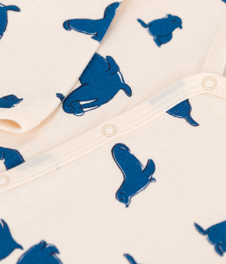 Pyjama b&eacute;b&eacute; en tubique morses blanc AVALANCHE/ MULTICO