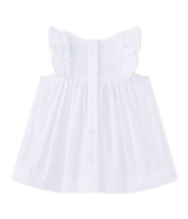 Robe b&eacute;b&eacute; fille en broderie anglaise blanc
