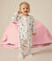 Pyjama en velours imprimé petit pingouin dans l'espace bébé blanc MARSHMALLOW/blanc MULTICO