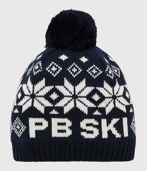 Bonnet de ski enfant fille/garçon bleu SMOKING/blanc MARSHMALLOW