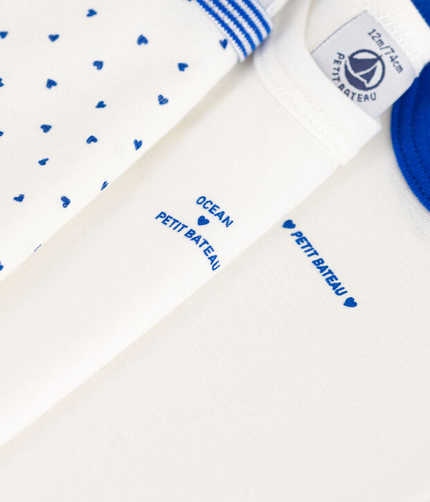 Lot de 3 bodies manches courtes en coton multicouleur