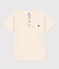 Tee-shirt manches courtes en coton enfant garçon écru AVALANCHE