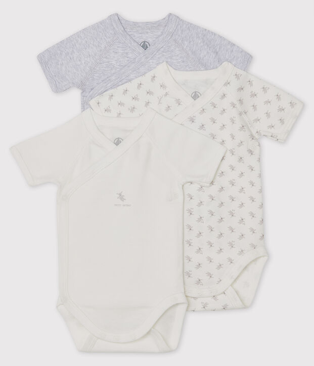 Trio de bodies naissance manches courtes b&eacute;b&eacute; multicouleur