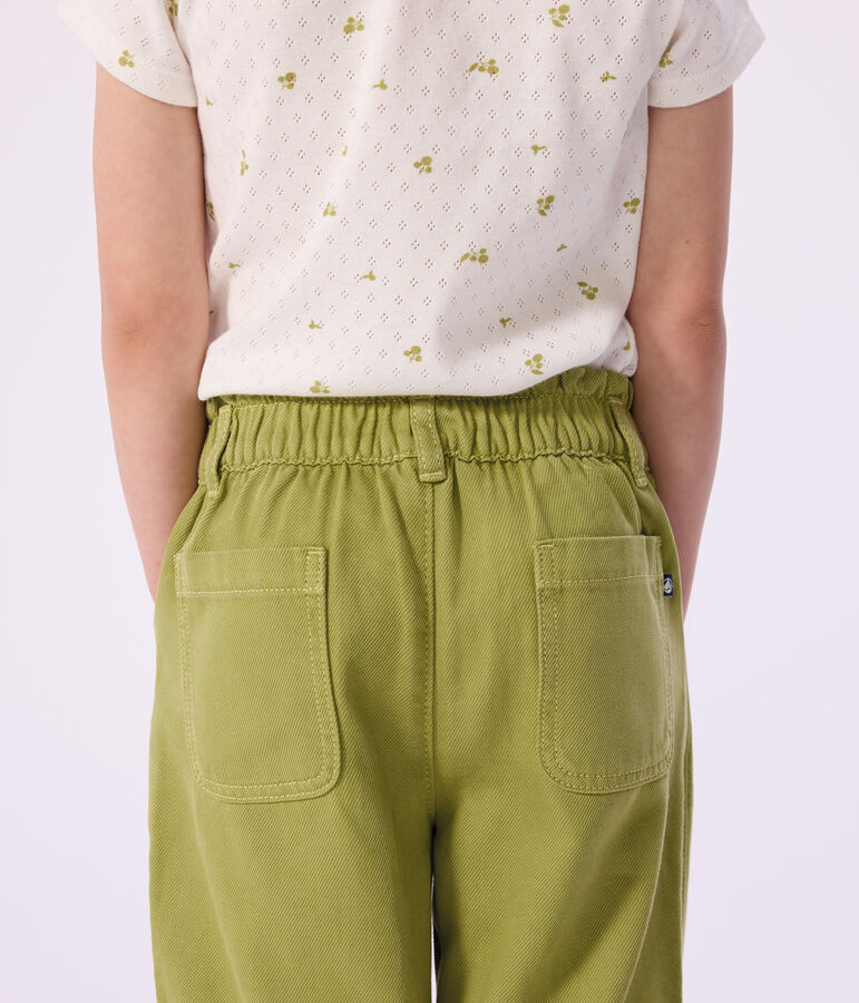 Pantalon enfant en coton vert