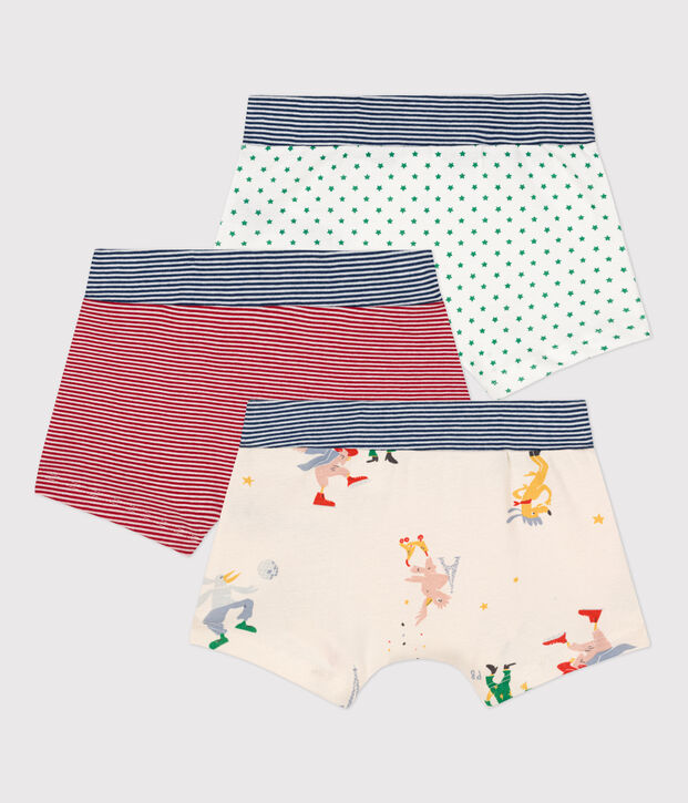 Lot de 3 boxers petit gar&ccedil;on en coton dont un phosphprescent multicouleur