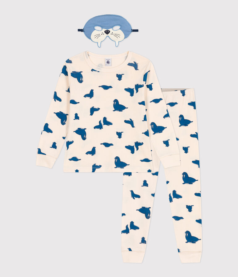 Pyjama d&eacute;guisement enfant en coton imprim&eacute; morses blanc AVALANCHE/ MULTICO