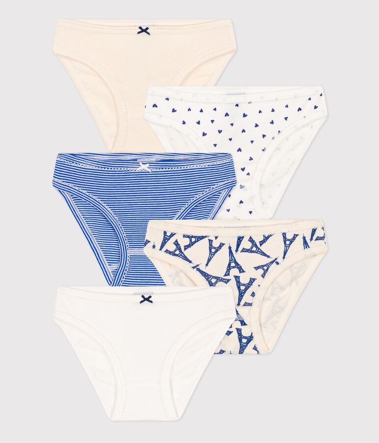 Lot de 5 culottes Paris en coton petite fille multicouleur