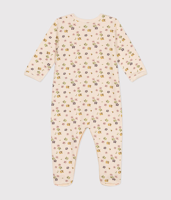 Pyjama en molleton gratté imprimé fleurs bébé blanc AVALANCHE/ MULTICO