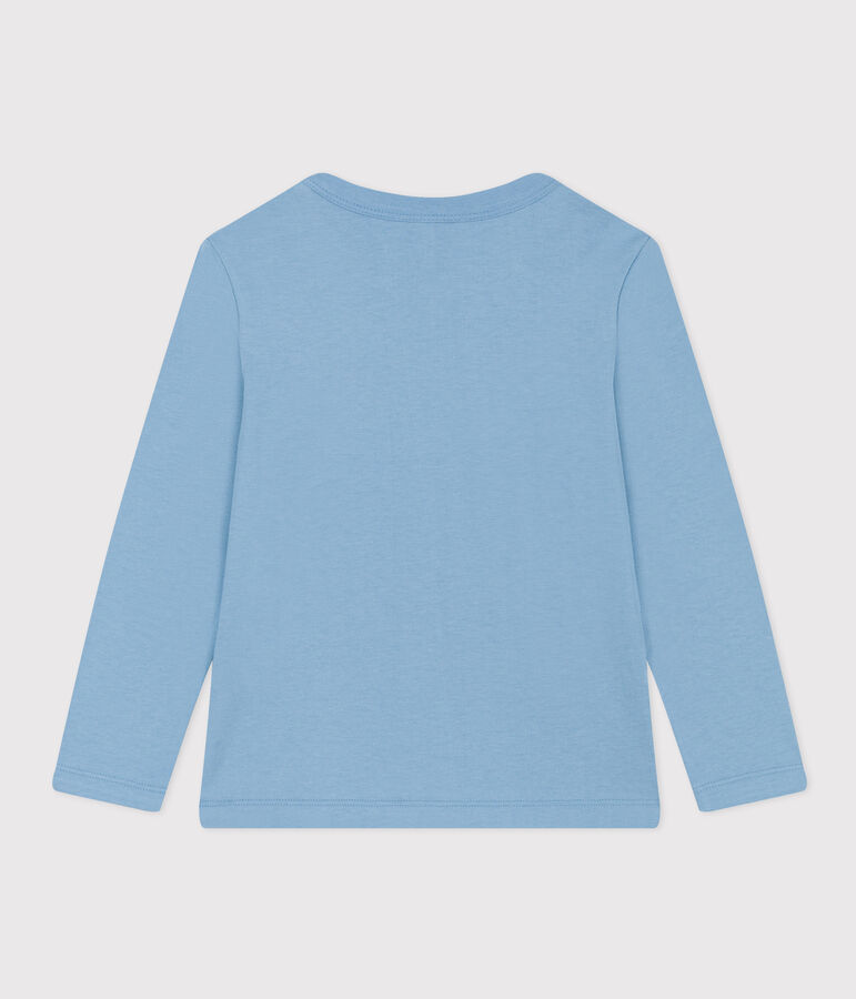Tee-shirt manches longues en coton enfant fille / gar&ccedil;on bleu