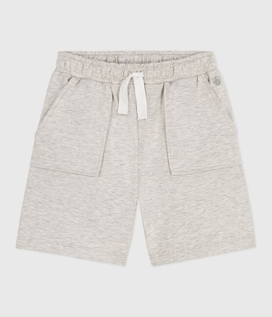 Bermuda short enfant en coton uni gris BELUGA CHINE