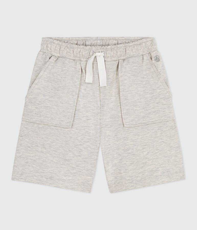 Bermuda short enfant en coton uni gris BELUGA CHINE