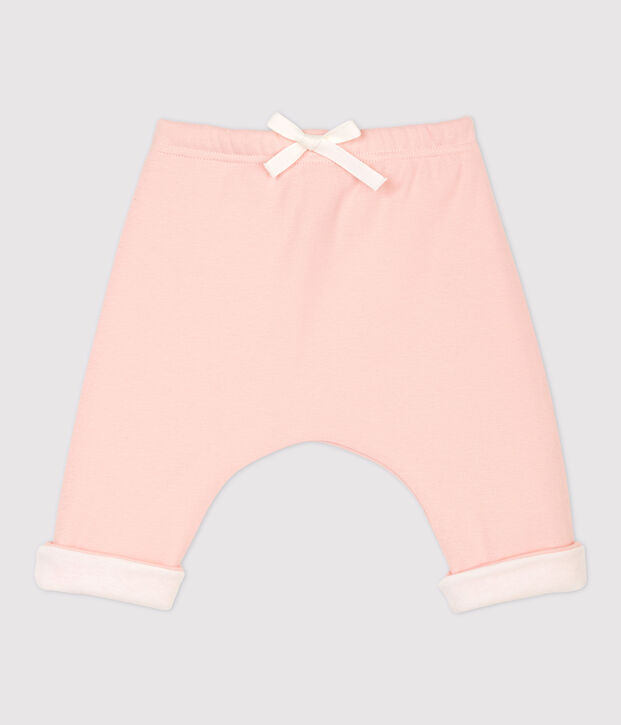 Pantalon b&eacute;b&eacute; en coton biologique rose