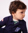 Combinaison longue b&eacute;b&eacute; en coton uni bleu marine