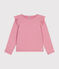 Tee-shirt manches longues en côte enfant fille rose ROSELINE CHINE