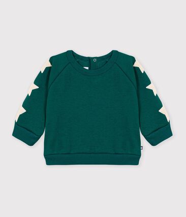 Sweatshirt bébé en coton uni et ses badges étoiles