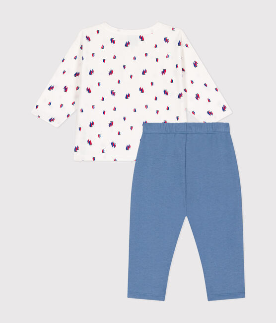 Coffret ensemble pantalon en molleton et tee-shirt en coton bébé variante 1