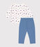Coffret ensemble pantalon en molleton et tee-shirt en coton bébé variante 1