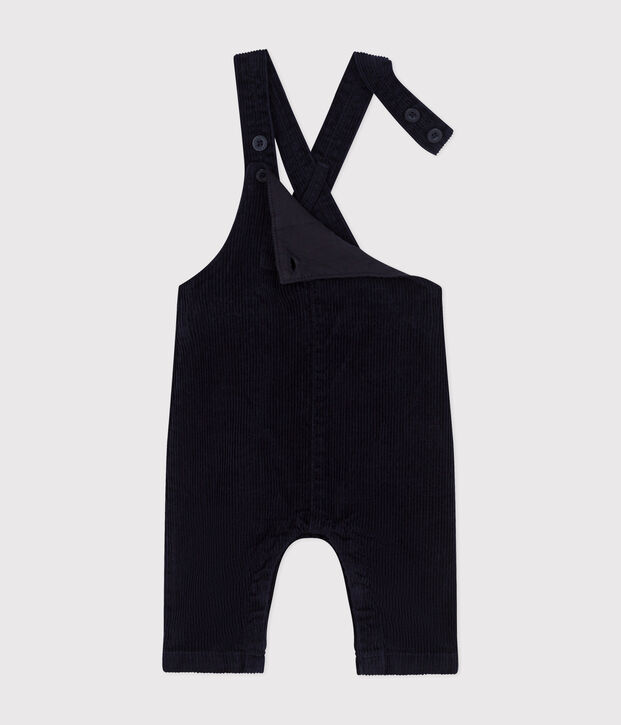 Salopette en velours b&eacute;b&eacute; bleu marine