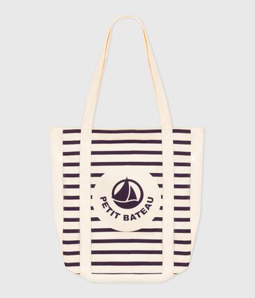 Tote bag adulte rayé en toile