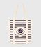 Tote bag adulte rayé en toile bleu MARSHMALLOW/ SOIR