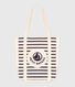 Tote bag adulte rayé en toile
