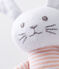 Doudou lapin hochet bébé mixte rose ROSAKO/blanc MARSHMALLOW
