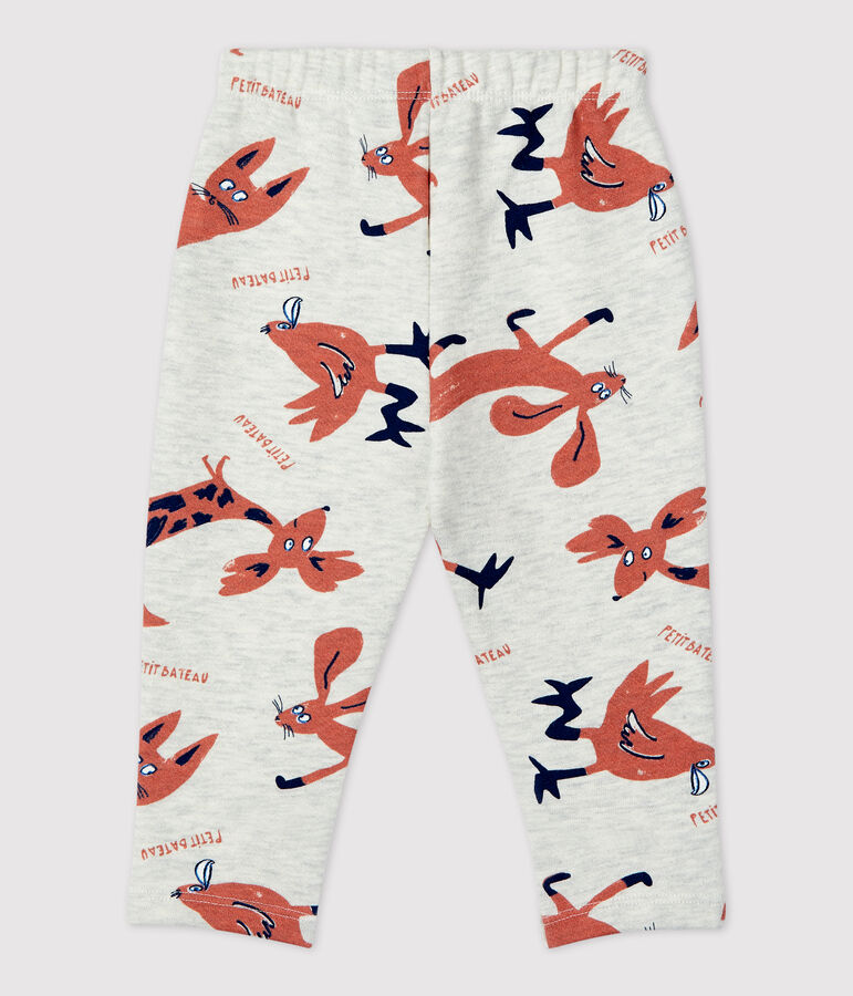 Pantalon imprim&eacute; animaux en molleton b&eacute;b&eacute; beige MONTELIMAR/blanc MULTICO