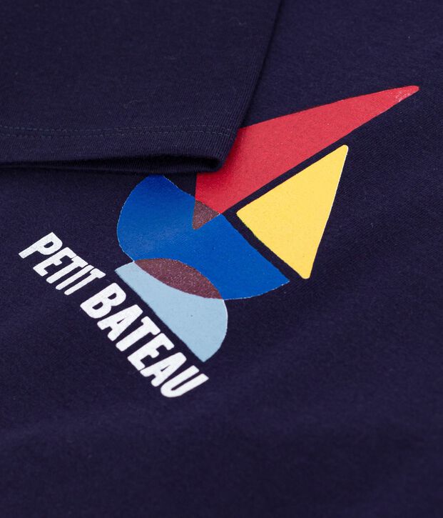 Tee-shirt b&eacute;b&eacute; en coton &agrave; manches longues bleu marine
