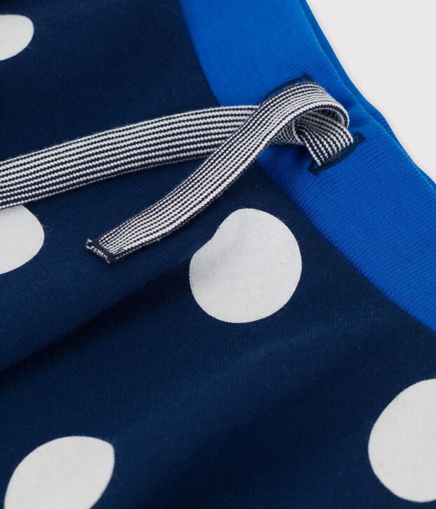 Jupe en coton enfant fille bleu/blanc
