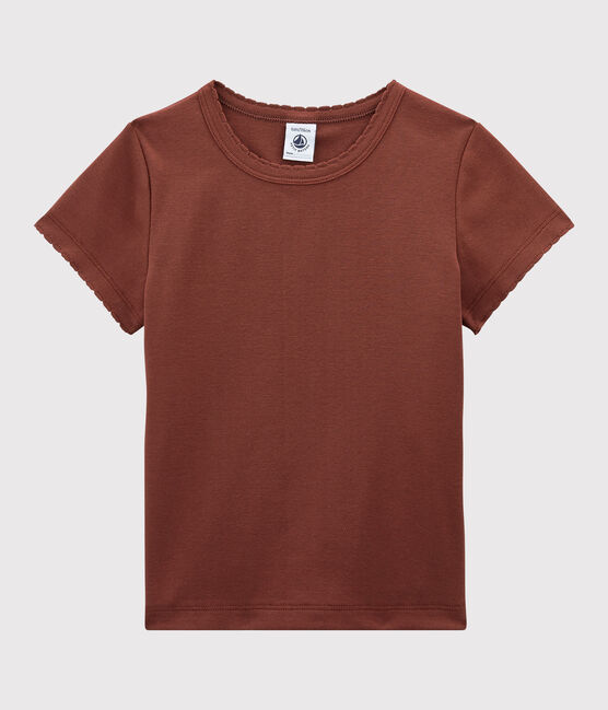 Tee-shirt iconique en coton enfant fille - garçon orange MADRAS