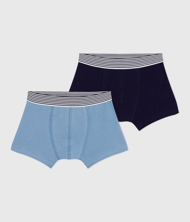 Lot de boxers enfant en coton et elasthanne uni multicouleur