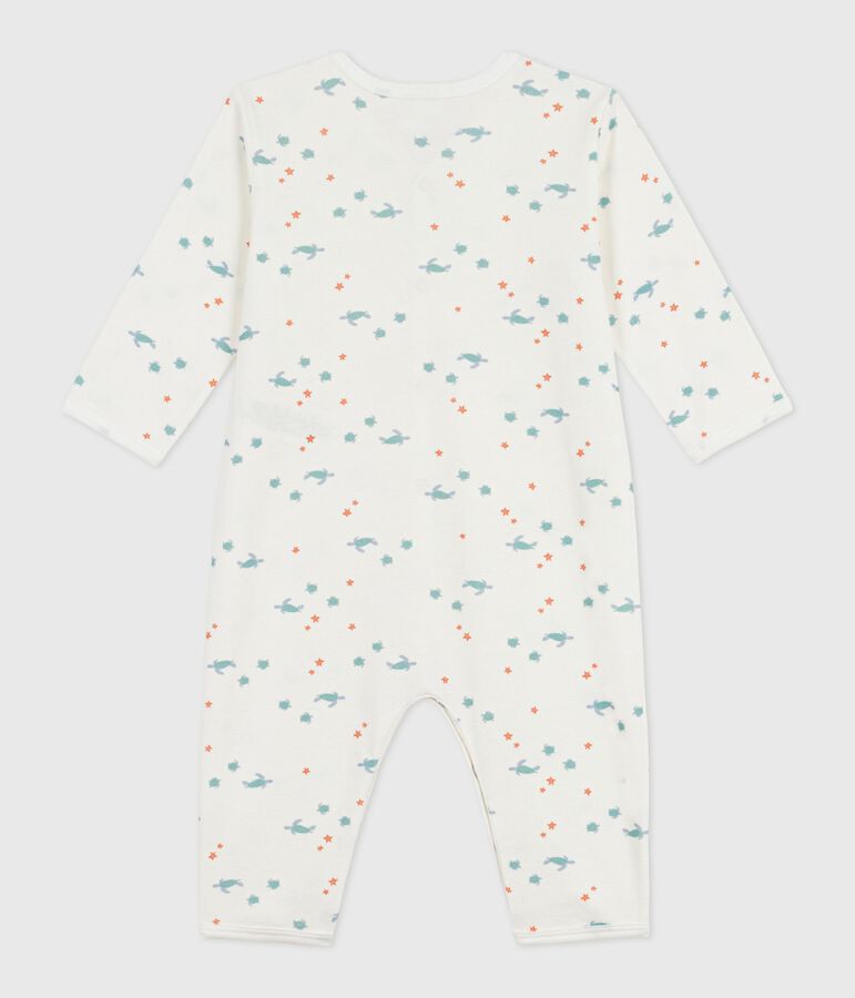 Pyjama b&eacute;b&eacute; en coton sans pieds imprim&eacute; tortues blanc/multicouleur
