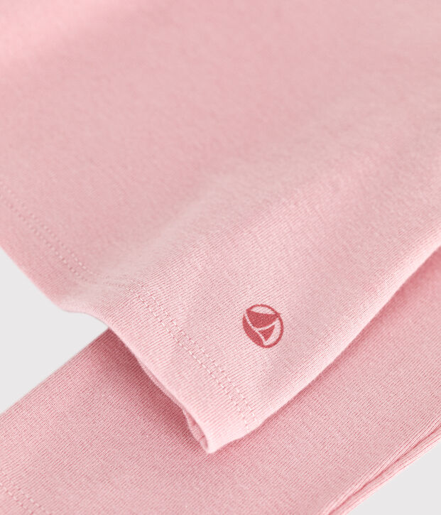 Tee-shirt femme l'iconique en coton manches longues rose clair