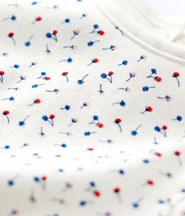 Blouse en coton b&eacute;b&eacute;. blanc/multicouleur